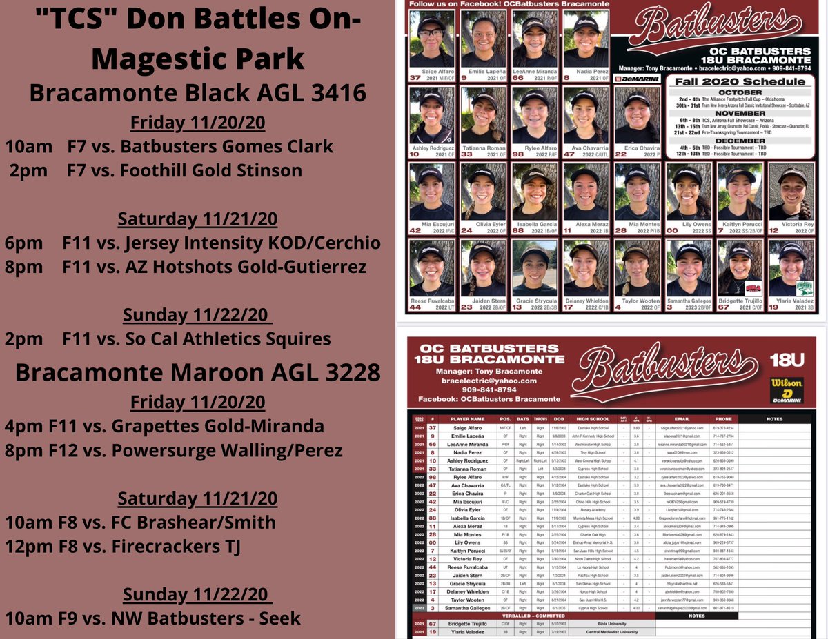 BatbustersOc's tweet photo. Heading to Vegas this weekend for TCS Don Battles On.  Games will be streaming on Facebook and AGL 3416 &amp; 3228.     https://t.co/HFL9CIiuTi.  @saigey37 @Bellagarcia2022 @Victori64470395 @AvaChavarria1  #TCS #fall2020 https://t.co/u3u7RxQOWt