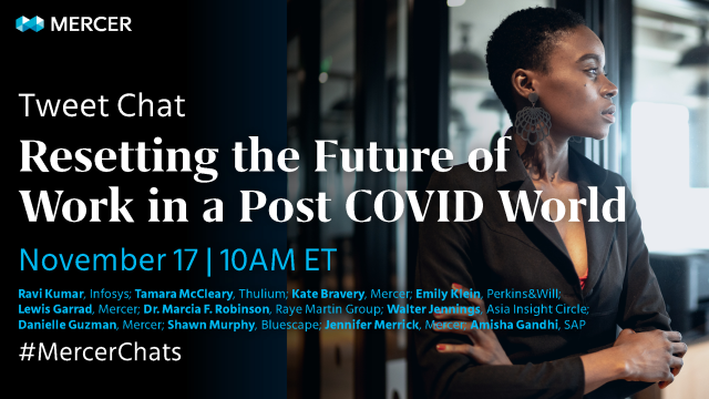 CommandoErin's tweet photo. We're hosting a #MercerChats Nov 17 at 10:00 AM EDT on how companies are resetting the #futureofwork agenda. Join thought leaders @TamaraMcCleary, @imravikumars, @TheShawnMurphy, @eakboston, @MarciaFRobinson, @guzmand, @KateBravery &amp; others. #HR https://t.co/L6YU9ihlCO https://t.co/spgDiEhxmL