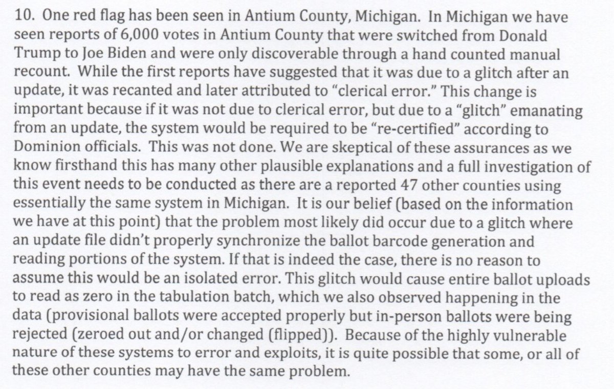 [3 / N]In person ballots more likely to be improperly tabulated or flipped. Antrim county MI error was detected manually. Same type of glitch could be more widespread.