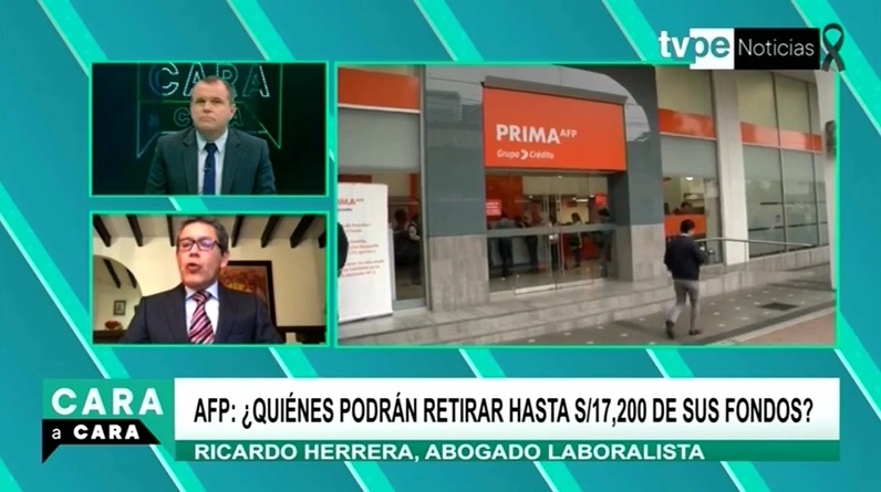 noticias_tvperu's tweet photo. EN VIVO | ¿Quiénes podrán retirar hasta S/17,200 de sus fondos AFP? Lo explica el abogado laboralista Ricardo Herrera. ►https://t.co/h64T8j6oNg https://t.co/7RZeuwaDn3