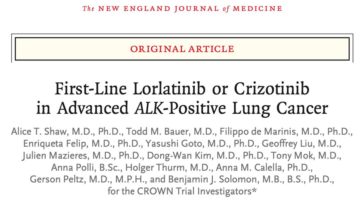 Overall, CROWN was markedly positive and likely to lead to lorlatinib approval. Exciting  #ALK option but patients and prescribers need to be aware of the cognitive effects - improve with dose reduction but early recognition is critical to avoid bad outcomes. Great team involved!