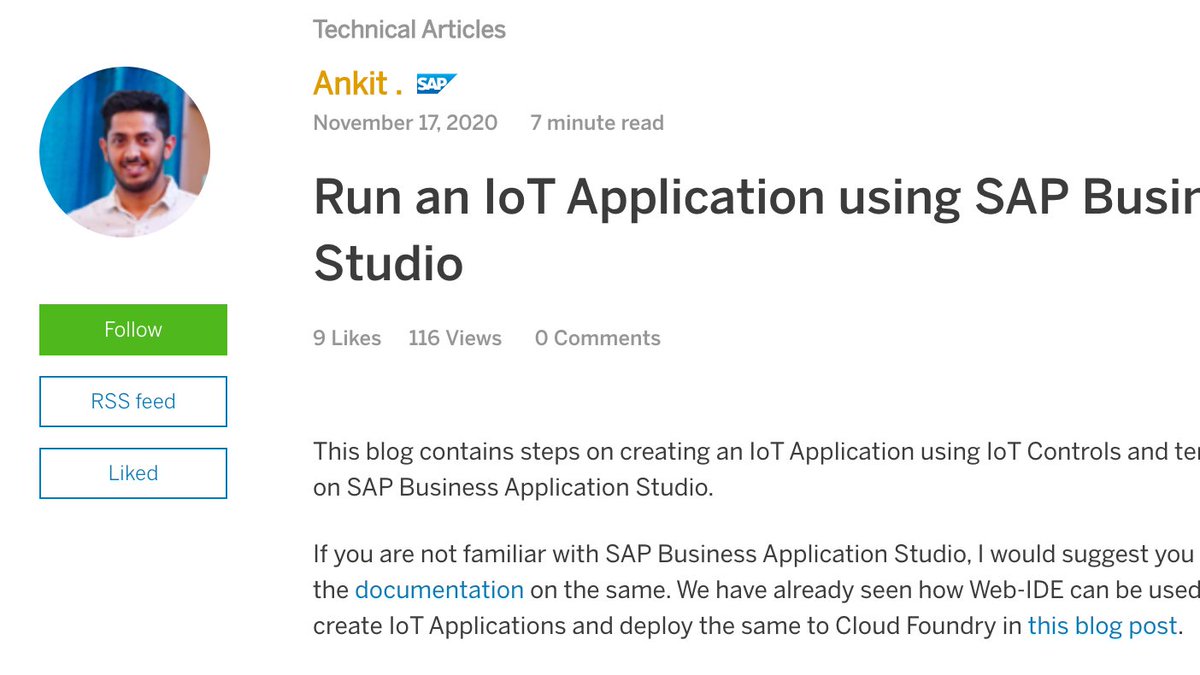 _pvn_pavan's tweet image. Learn how to bring SAP #WebIDE application over to newly launched @SAP Business Application Studio - 
Read the blogpost from Ankit (@ankitdotin ) from @saplabsindia #IoT unit - 
blogs.sap.com/2020/11/17/run…

@sapcp @SAPCommunity @ShylajaSabbani @_ArunVenkatesh @SAPMentors @_iamManju