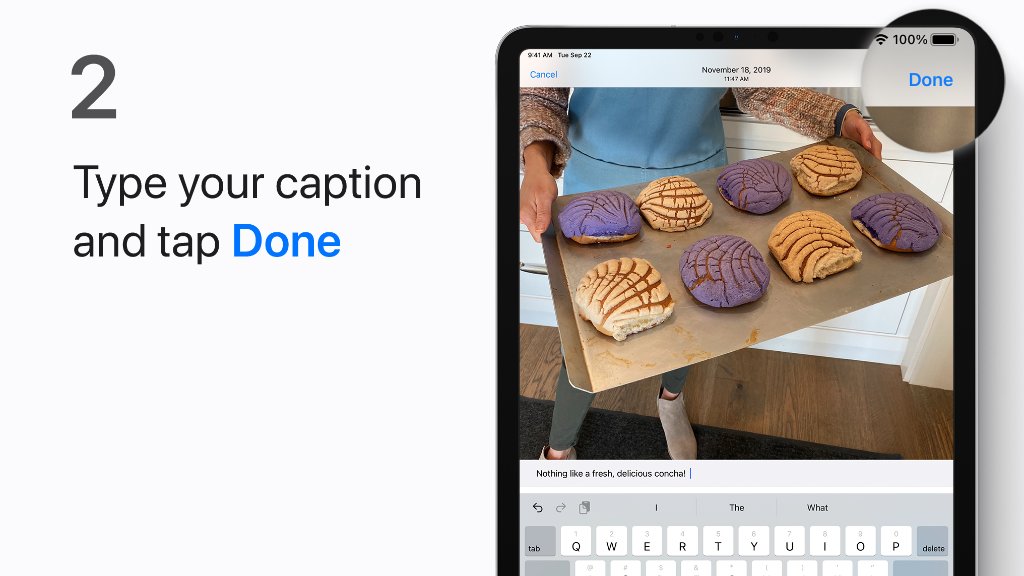 Step 2: Type your caption and tap Done