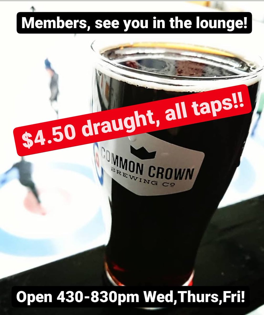 calgarycurlclub's tweet image. Members, head up to the lounge this week for some great beer specials! #curling #calgarycurling