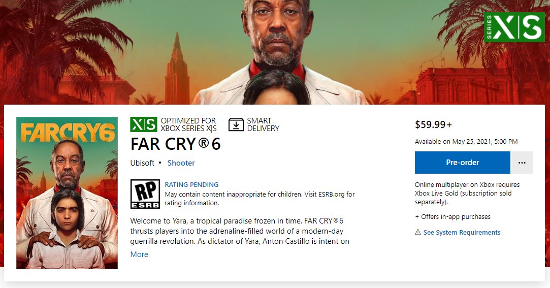 Судя по Microsoft Store, Far Cry 6 выйдет 25 мая