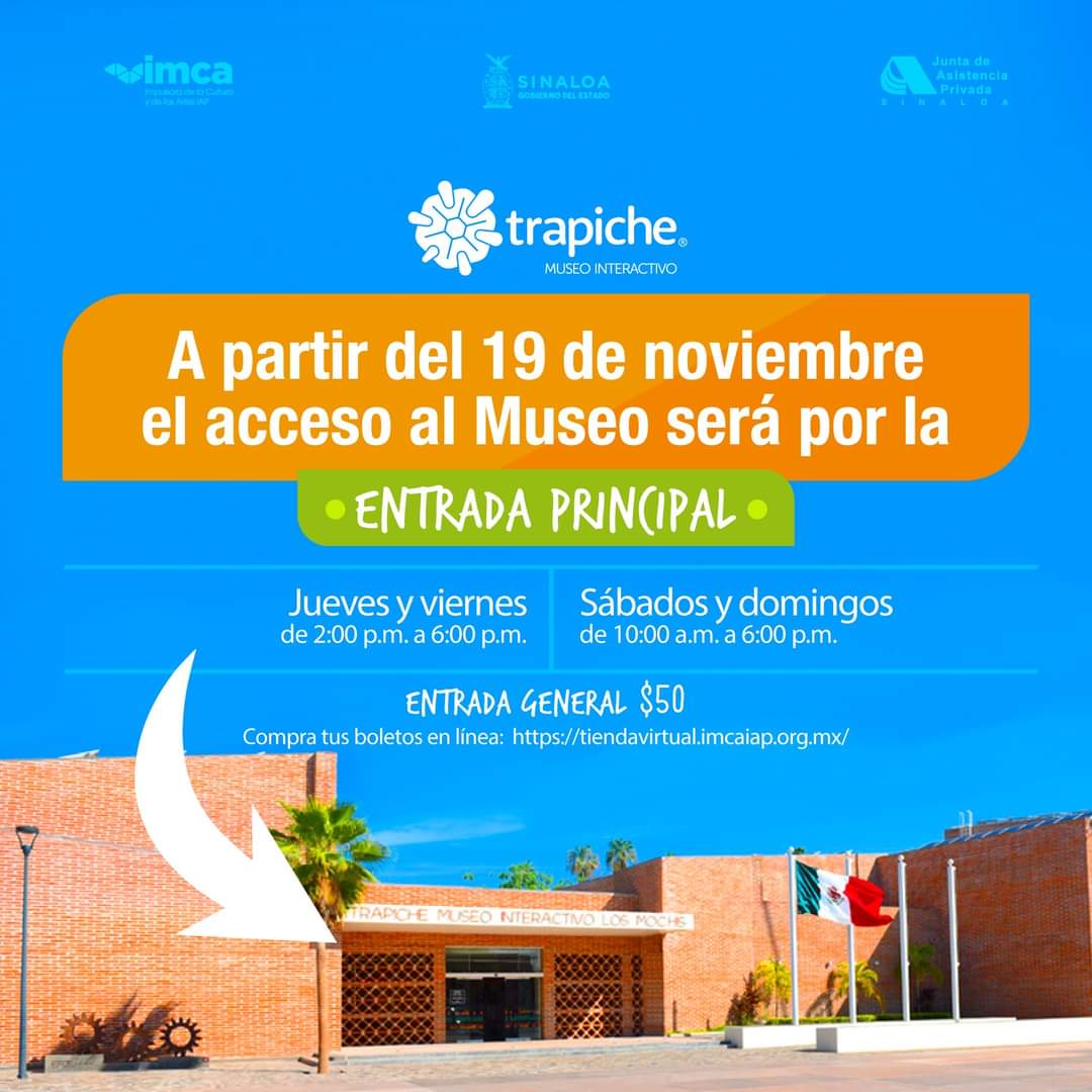 Estimados usuarios, les informamos que a partir de mañana jueves 19 nuestro acceso volverá a ser por nuestra Entrada Principal. 😍💚
Estamos operando en horario de jueves a viernes de 2:00 a 6:00 pm y sábados y domingos de 10:00 am a 6:00 pm. #AprenderParaCrecer