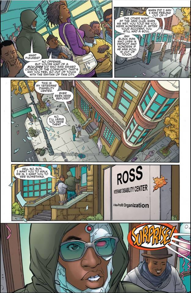 I think Detroit would be perfect for Cyborg where he can be the hometown hero and tell one amazing self-contained story where he can help people in ways Batman and Superman necessarily can’t. 1/2