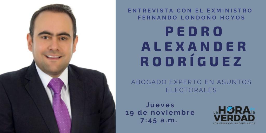 Horadelaverdad's tweet photo. Mañana, en entrevista con el exministro @FlondonoHoyos, el abogado experto en asuntos electorales y miembro fundador de @CDElectoral, @pedroalexrodrig. Hablará sobre la demanda ante el Consejo de Estado por pérdida de investidura contra Roy Barreras y Armando Benedetti. https://t.co/8FRTyMAnlS