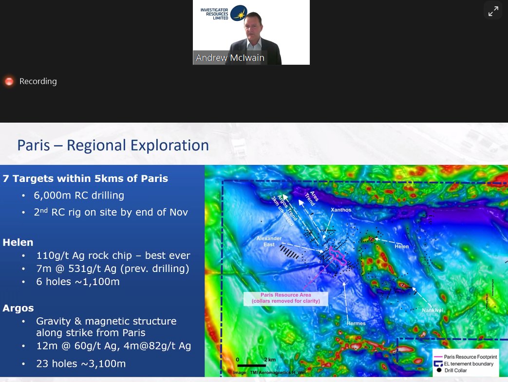 IVR_ASX's tweet photo. We do like this image a lot. MD Andrew McIlwain presenting the Paris drilling story to NWR Virtual Res Conference today. Mag image shows potential for more Silver opportunities at Argos, Helen and Xanthos https://t.co/jR4UntfZdj https://t.co/rDL7T3UR1Y