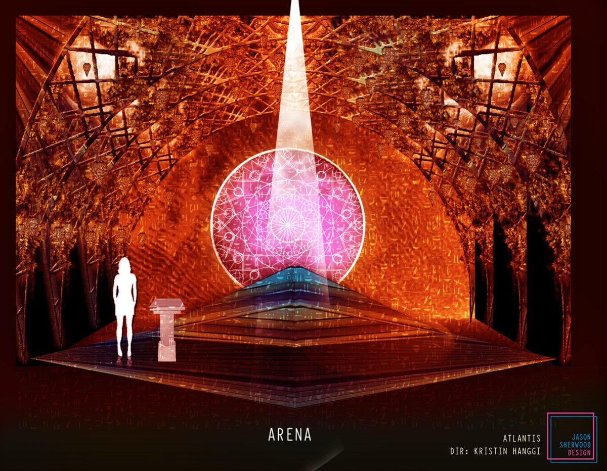 theatlantismuse's tweet photo. One of the most fun things about making a new musical is envisioning and designing the world! Here are some of set designer @jaysunsurewood Jason Sherwood’s beautiful renderings from the developmental production of @theatlantismuse. Don’t you just want to jump right in?? #WWWYB https://t.co/JGKOhex0Mw