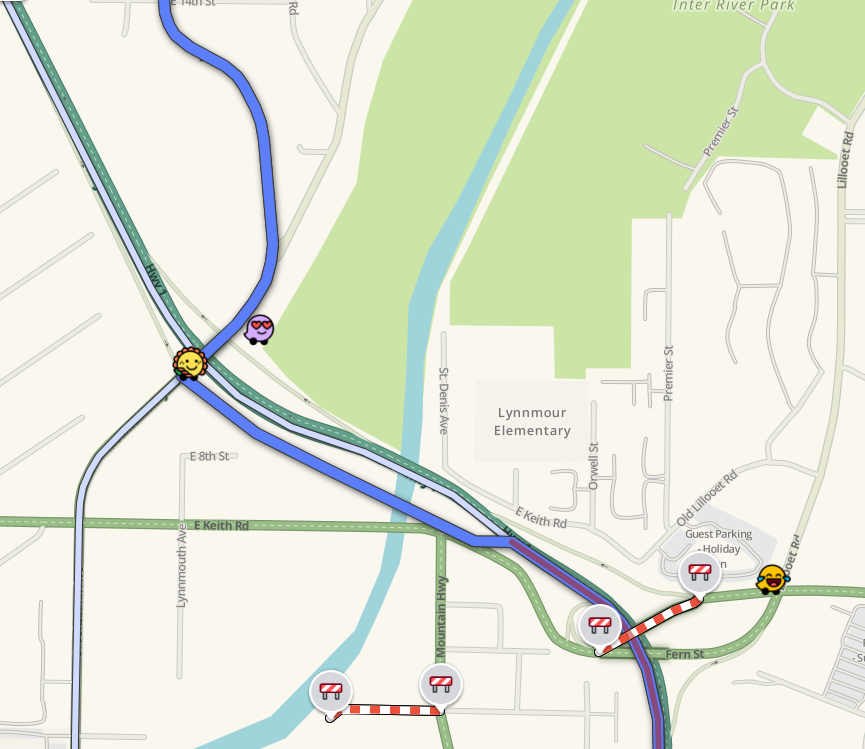 We're pleased to see that <a href="/TranBC/">BC Ministry of Transportation and Transit</a> has opened the new Mountain Hwy on-ramp to eastbound #BCHwy1 in North Vancouver. We are already routing wazers via the  ramp. We'll continue to keep the map updated as the interchange project progresses.  #WazeWin ^jc