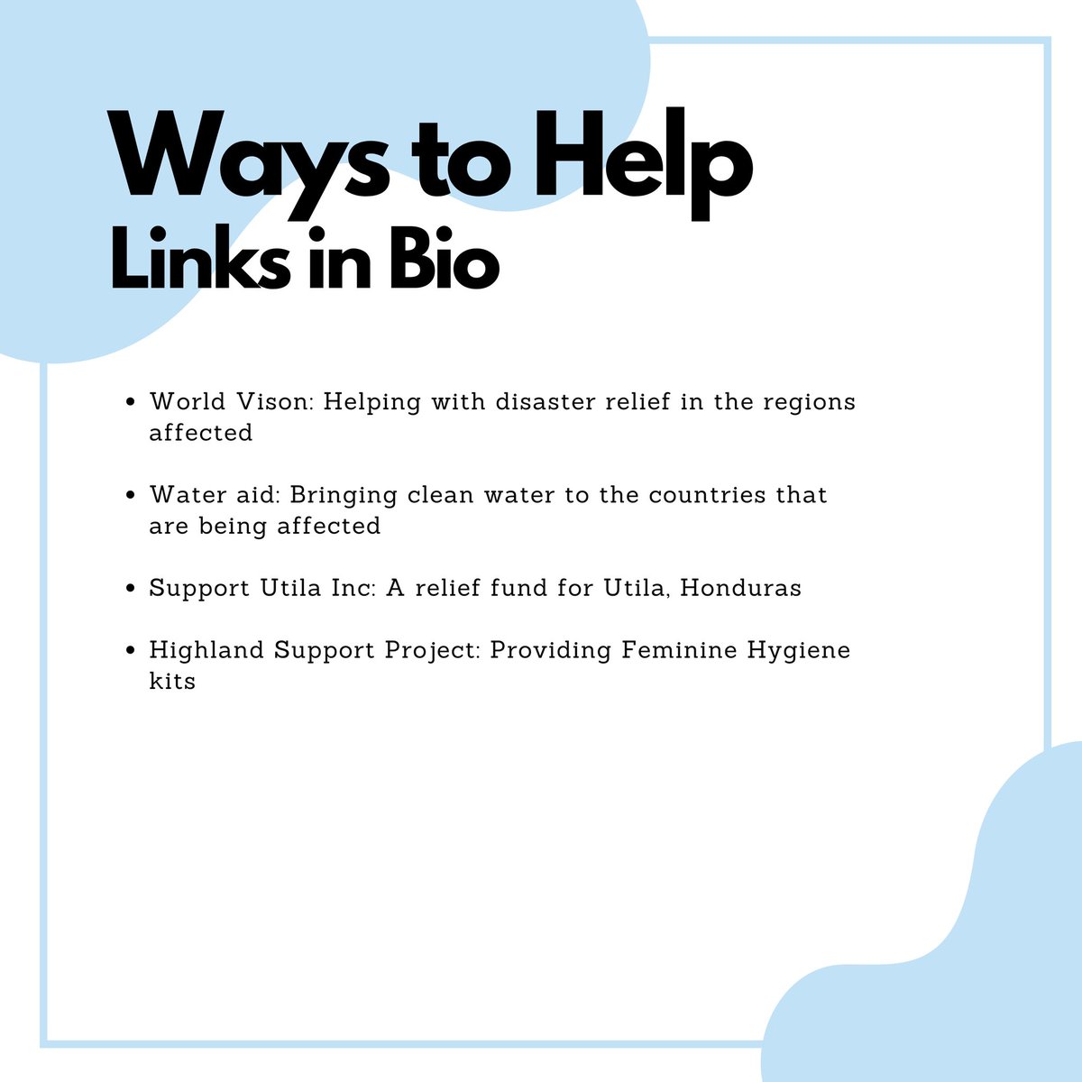 Over the past 15 days Honduras, Guatemala, Nicaragua and other countries have been hit by hurricanes, forcing residents to evacuate their homes. Click here to find donate and find out ways you can help:
linktr.ee/Jen.alfaro3