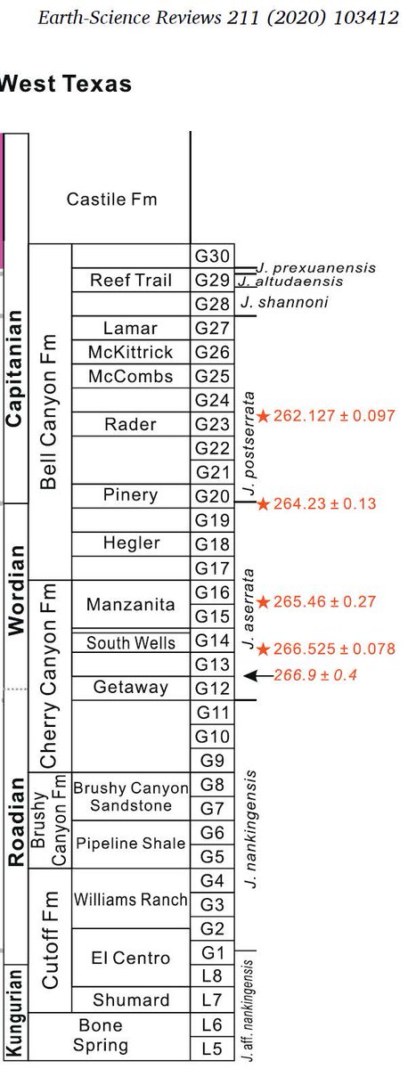 J_Ramez's tweet photo. Only 3 years ago Guadalupian was the worst calibrated epoch of the whole #Permian . Great new progress (and ways to go!): https://t.co/5VvONL53D6 https://t.co/c0sYTYmKbg