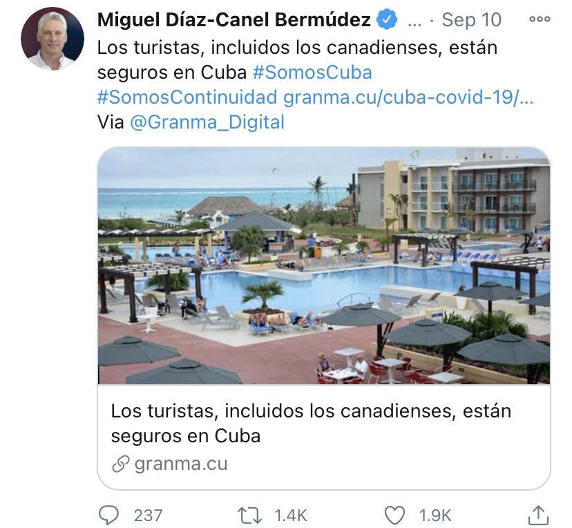 Taoro8's tweet photo. Que pasó Díaz Canel?.
Parece que los canadienses no estan muy seguros en Cuba, como le asegurabas al mundo hace solo dos meses. @DiazCanelB @MMarreroCruz @BrunoRguezP @joaquinsglez @Granma_Digital https://t.co/b5IrOCvUME