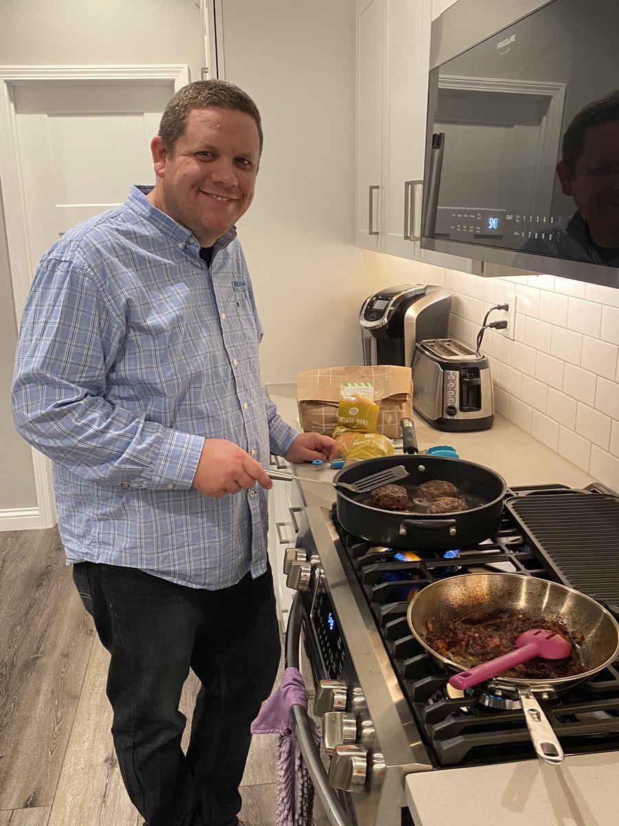 ejpfeif's tweet photo. Preparing the Gouda burgers from @NAFB after the first day of #NAFB20. They were delicious! https://t.co/Ua7S9PWBSy