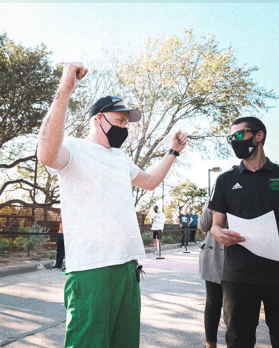 AustinFC's tweet photo. And shoutout to @Netspend for taking care of this lucky fan’s jersey today! They’ll be surprising a few more fans this weekend. https://t.co/VgsJMm8ep5