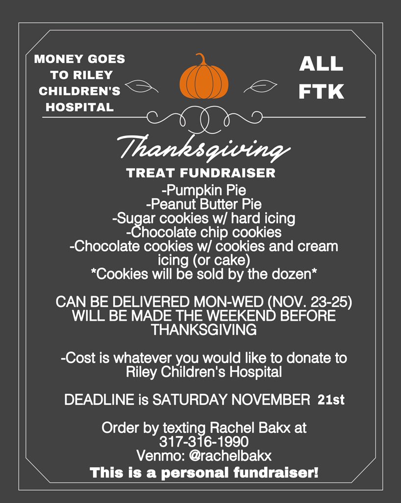 hit up my girl @BakxRachel for some yummy homemade treats for thanksgiving ‼️😋🦃🥧 #ftk #lndm <a href="/LnDance/">LNDanceMarathon</a>
