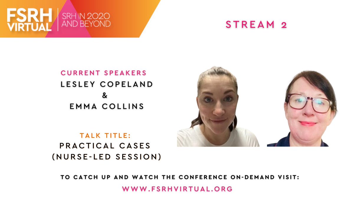 COSRH_UK's tweet photo. Now we're splitting into two streams both with live Q&A's-
Stream 1: BMJ sexual and reproductive health: New and true and what's in it for you w/ Sharon Cameron
Stream 2: Practical cases (nurse-led session) w/ @EmmaCollinsSHiP and Lesley Copeland
#FSRHLive #FSRHVirtual https://t.co/5c1EgtEfID
