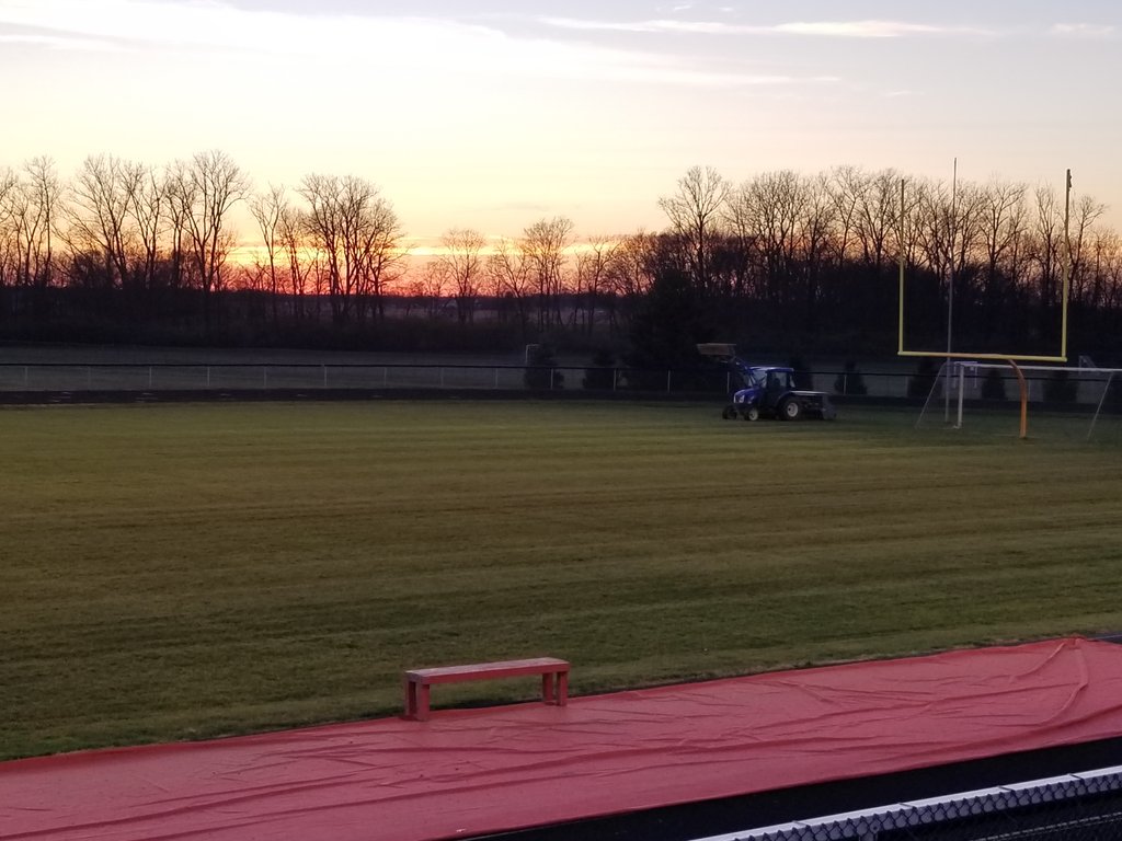 westfallath's tweet photo. #HVSF putting in some extra hours to keep westfall football field plush. https://t.co/N7uejRlezV
