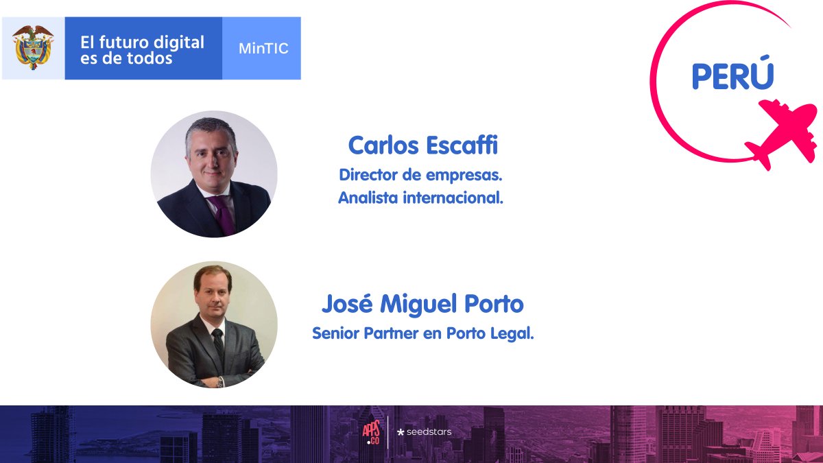 Seedstars's tweet photo. #PerúWeek Meet today’s 2 special guest: Carlos Escaffi and José Miguel Porto. They shared some context about laws and culture in Perú. https://t.co/hVlHB6hOoI