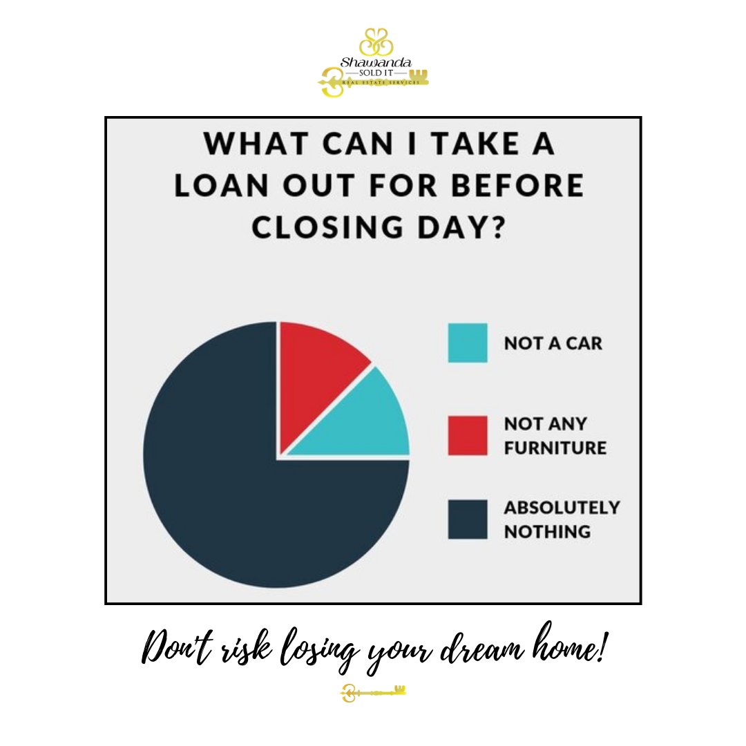 shawandasoldit's tweet photo. STOP!Don't consider any big loans or significant changes when you are buying a home! You don't want to risk losing your dream home.
#realestate #realtor #dcrealestate #dcrealtor #dmvrealtor #dcproperties #mdrealestate #homebuyer #homeseller #buyahome #sellahome https://t.co/nFxR2XWhp8