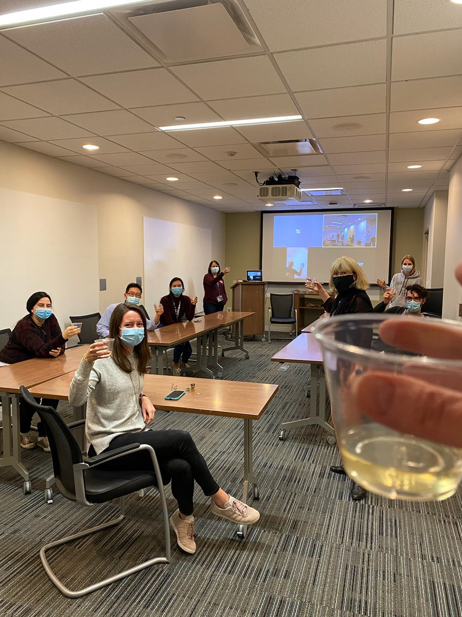 A socially and geographically distanced toast with the Green and Cohen Barak labs to celebrate our 2021 Leo Foundation Award