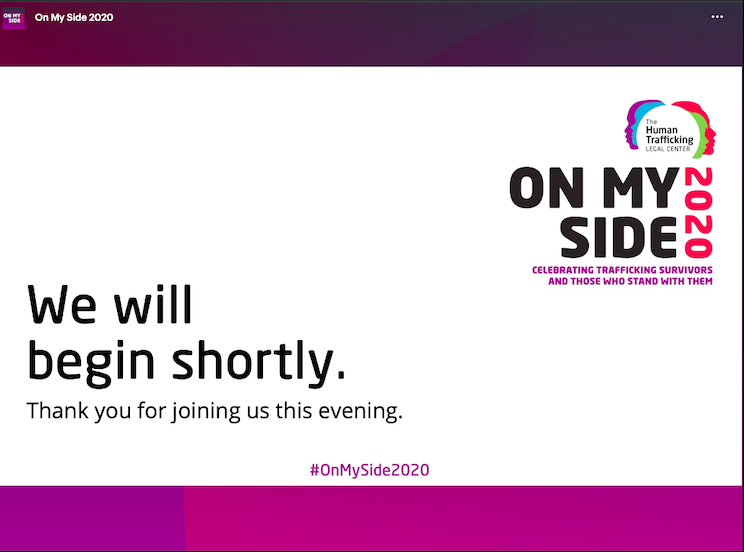 Steph_Roach's tweet photo. So incredibly proud of the work @shaynahorwitz has done to curate this beautiful VIRTUAL event for @HTLegalCenter ! @IPDGC alumna out here getting things done!!!! #OnMYSide2020 https://t.co/fzuOwloZPq