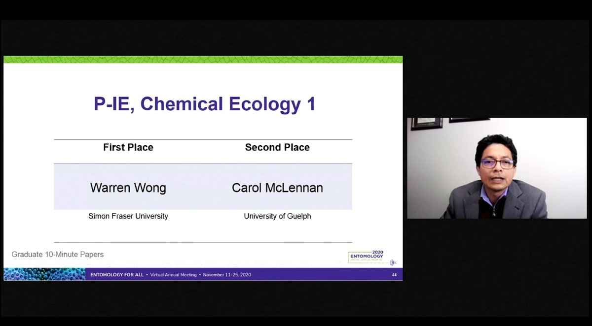 GriesLab's tweet image. Were ecstatic here at the @GriesLab! Congrats to @AsimRenyard, @warrenhlwong, @KendalSingleton, and @cegooding on your presentation wins at #EntSoc20!!! You and the rest of the lab did amazing!!