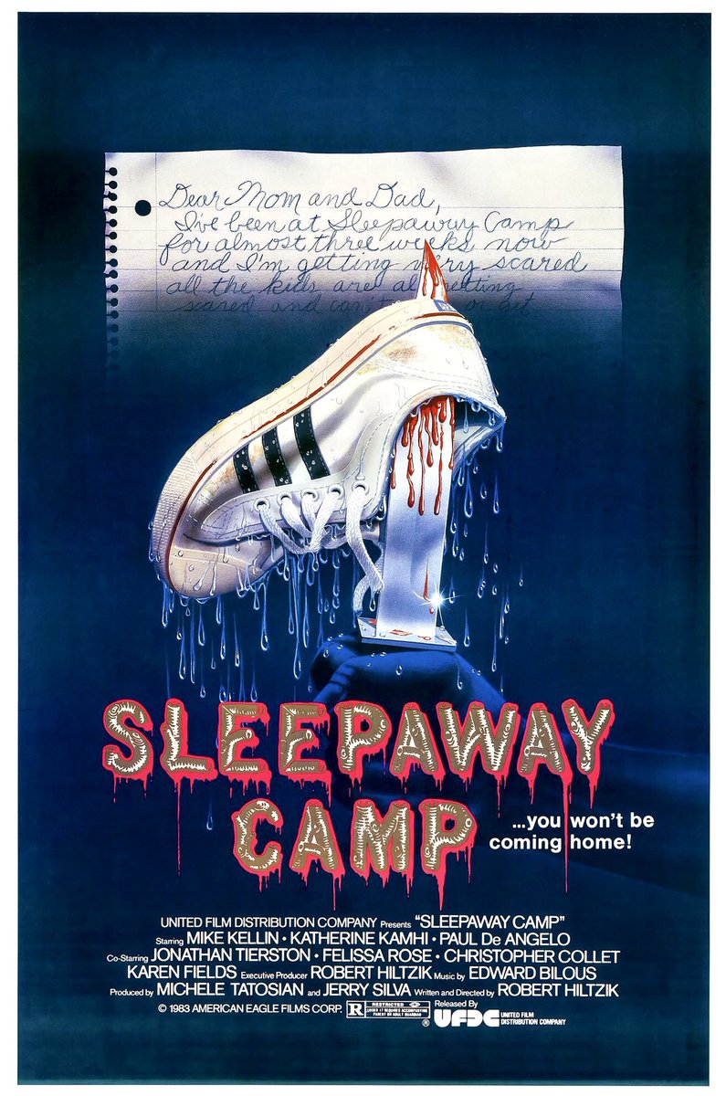 FilmNewsNos's tweet photo. 🎬MOVIE HISTORY: 37 years ago today, November 18, 1983 the movie ‘Sleepaway Camp’ opened in theaters!
#FelissaRose #FrankSorrentino #ColetteLeeCorcoran #JonathanTiersten #KarenFields #ChristopherCollet #MikeKellin #KatherineKamhi #PaulDeAngelo #SusanGlaze #AmyBaio #DesireeGould https://t.co/vWPQMGx72E