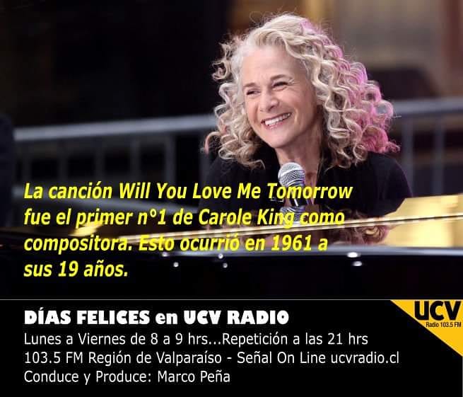 mpenamadrigal's tweet photo. #ucvradio #Musica #diasfelices #radio #caroleking https://t.co/luv9kRSK6M
