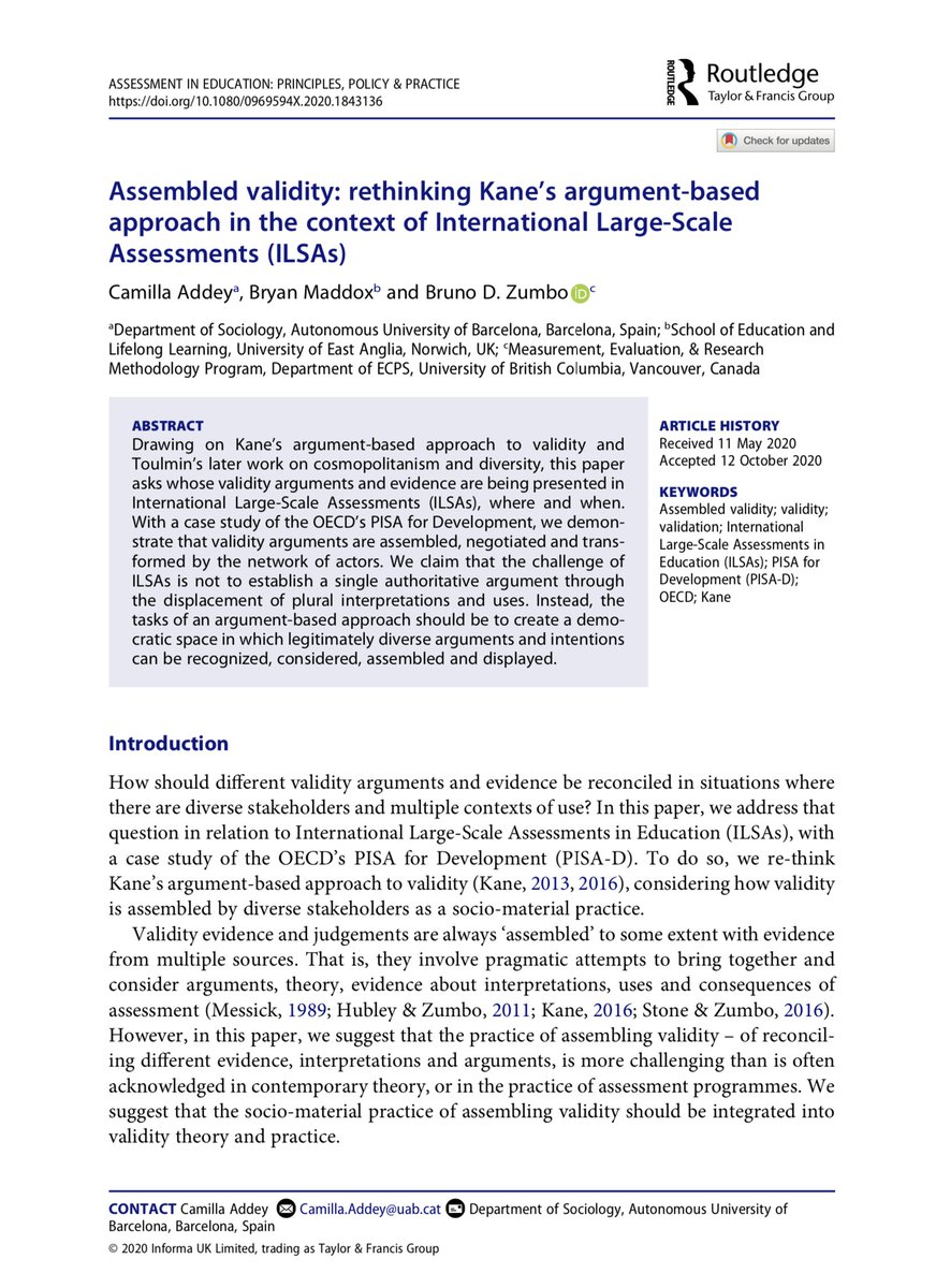Therese N.Hopfenbeck (@tnhopfenbeck) on Twitter photo Worth reading: new article out on #validity, #PISA #ILSA by <a href="/CamillaAddey/">Camilla Addey</a> <a href="/MicroAnalytics/">Bryan Maddox</a> @BD_Zumbo <a href="/tandfonline/">Taylor & Francis Research Insights</a> <a href="/ImprovingILSA/">Improving ILSA</a> @CEMO_UiO <a href="/AEAe_2000/">AEA-Europe</a> <a href="/OECDEduSkills/">OECD Education</a> <a href="/carpe_dcu/">Assessment Matters</a> @SlateResearch @Cam_Assessment tandfonline.com/doi/full/10.10… Worth reading: new article out on #validity, #PISA #ILSA by <a href="/CamillaAddey/">Camilla Addey</a> <a href="/MicroAnalytics/">Bryan Maddox</a> @BD_Zumbo <a href="/tandfonline/">Taylor & Francis Research Insights</a> <a href="/ImprovingILSA/">Improving ILSA</a> @CEMO_UiO <a href="/AEAe_2000/">AEA-Europe</a> <a href="/OECDEduSkills/">OECD Education</a> <a href="/carpe_dcu/">Assessment Matters</a> @SlateResearch @Cam_Assessment tandfonline.com/doi/full/10.10…