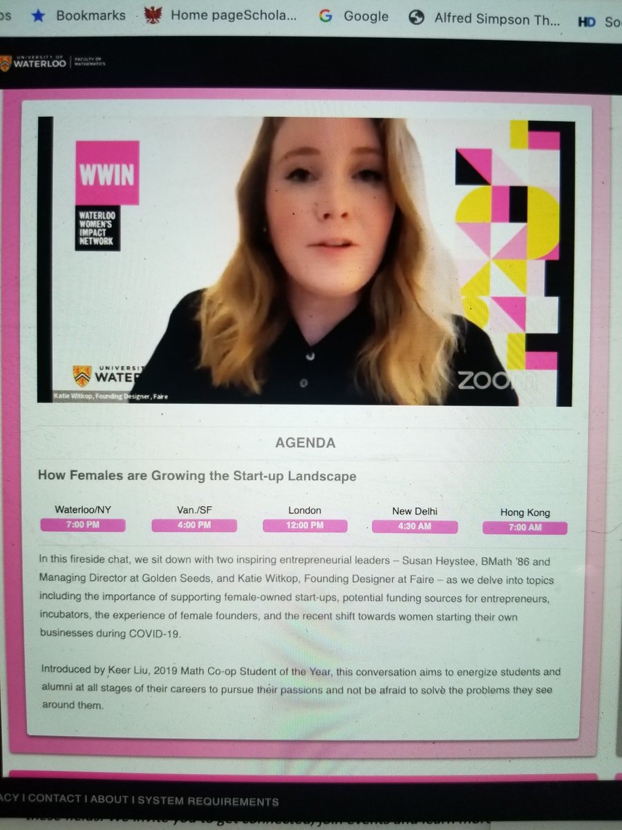 CandiHarrington's tweet image. "Make sure that people are not only on the bus - but in the right seats," Susan Heystee (BMath ’86) @GoldenSeeds in a conversation on #femalefounders w Katie Witkop @faire_wholesale .  #TeamBuilding @WaterlooMath @uwaterlooalumni  #UWaterlooWWIN #Uwaterlooproud