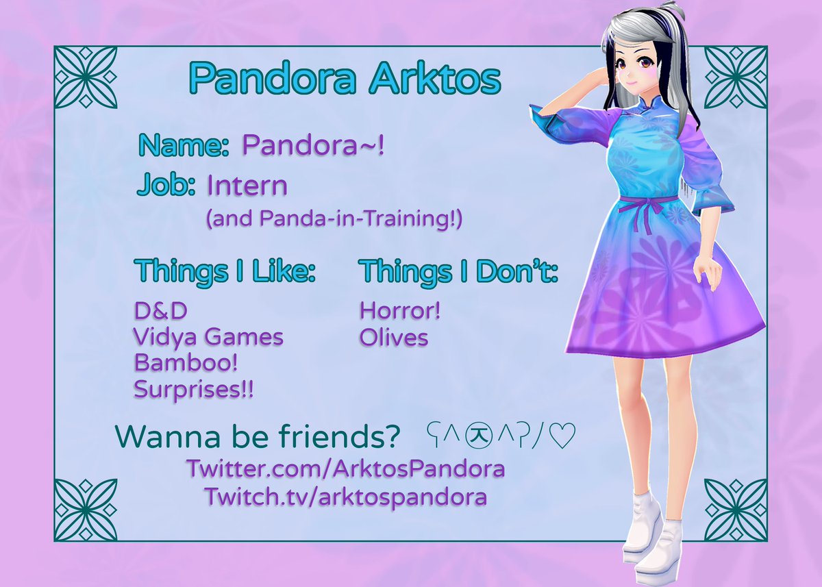 ArktosPandora's tweet image. Konpanwa! Pandora here. I'm excited to be debuting later this week! I hope you'll drop by and say hello~ ʕ✿^㉨^ʔ

#ENVtuber #UniVirtuals