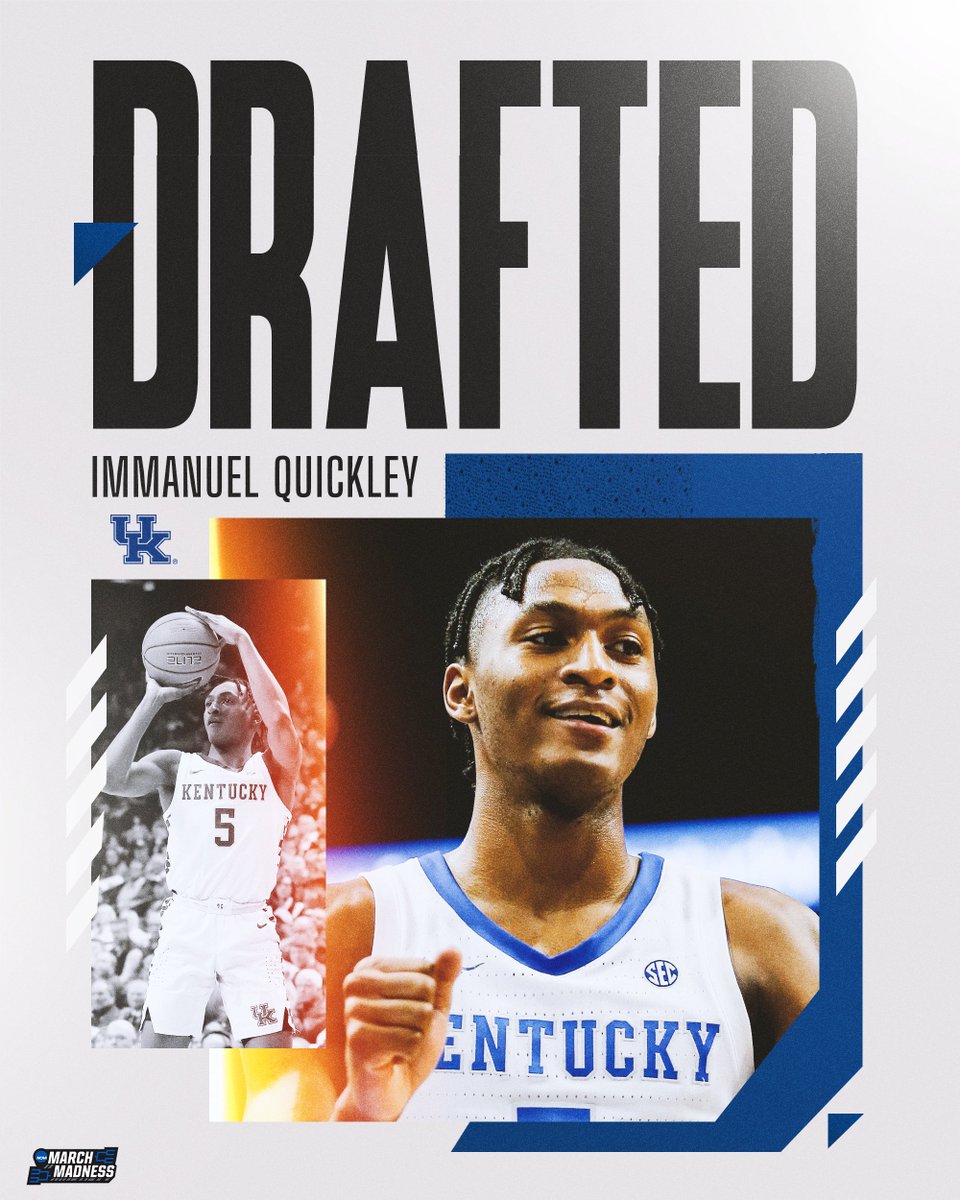 MarchMadnessMBB's tweet photo. The SEC PoY is a first rounder!

Congrats to Immanuel Quickley on going No. 25 overall in the #NBADraft! https://t.co/F6res5e8nB