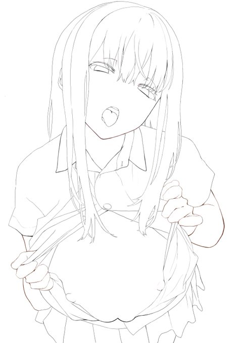 #皆さん線画と塗った後を見せてください 