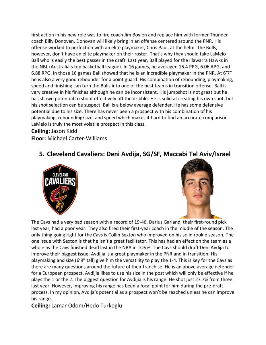For the 2020 NBA Draft, I decided to do an analysis of each lottery pick. Each pick is what I would do if I were the GM. This isn’t supposed to be a mock draft. I tried to focus on the prospects rather than the trades. All the stats I used were from  @bball_ref
