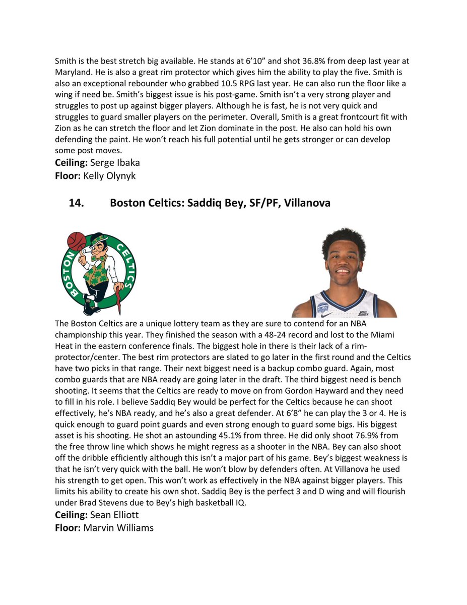 For the 2020 NBA Draft, I decided to do an analysis of each lottery pick. Each pick is what I would do if I were the GM. This isn’t supposed to be a mock draft. I tried to focus on the prospects rather than the trades. All the stats I used were from  @bball_ref