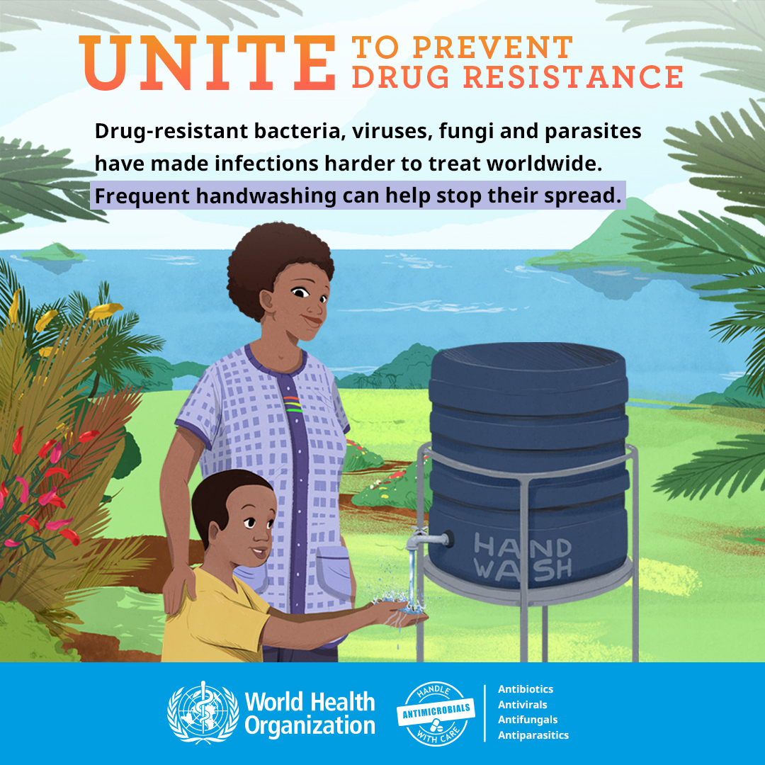 Today kicks off World Antimicrobial Awareness Week. Hand washing is critical in stopping the spread of drug-resistant bacteria, viruses, fungi, and parasites that can lead to infection - and is critical in fighting the spread of #COVID19. <a href="/WHO/">World Health Organization (WHO)</a> #AntimicrobialAwarenessWeek #WHO