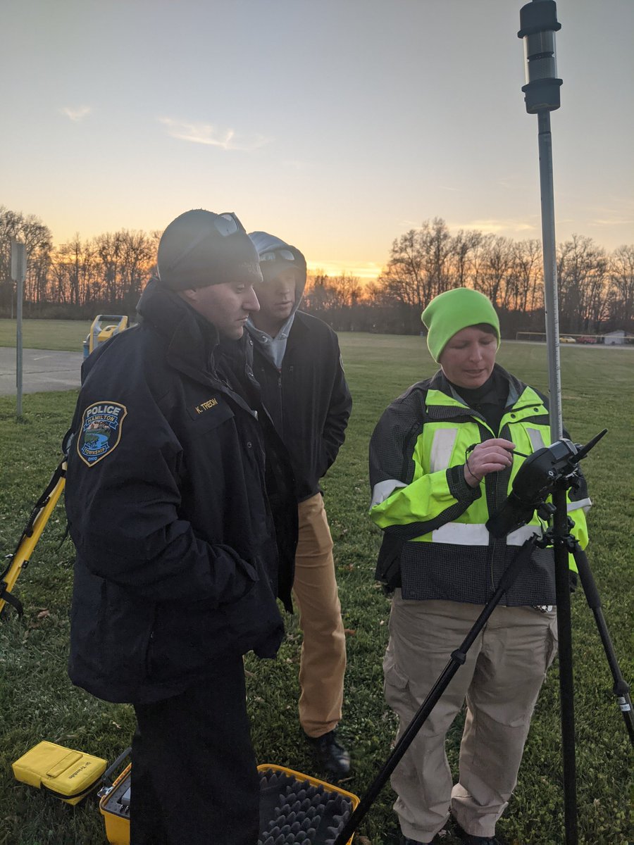 SgtChrisWall's tweet photo. Huge thanks to Sgt. Soderquist of @OSHP for instructing our in-service on the Total Station this afternoon for crash investigations. She is a wealth of knowledge! #police #HTPD #training #totalstation #communitypolicing https://t.co/tZgrmVh7qy