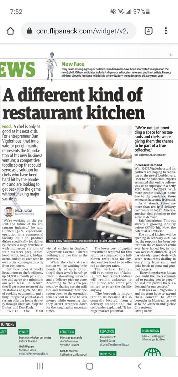 Another amazing article, from local Ville St Laurent metro, about our new venture called Q-ZN #montreal #restaurants #restos #quebec <a href="/CTVMontreal/">CTV Montreal</a>
<a href="/CJAD800/">CJAD 800 Montreal</a> <a href="/CBCMontreal/">CBC Montreal</a>

cdn.flipsnack.com/widget/v2/flip…