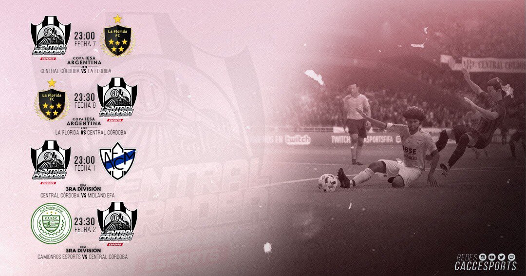 JUEGA EL FERROVIARIO!!!

Se juega la séptima y octava fecha de copa argentina de <a href="/IESAFIFAar/">IESA Argentina</a> contra <a href="/lafloridafc/">LA FLORIDA</a>

Mientras que comienza la nueva temporada de <a href="/EFAargentina/">EFA Argentina (desde 🏡)</a>  donde vamos a estar jugando las fecha uno contra Midland y la dos contra @CASDCeSports