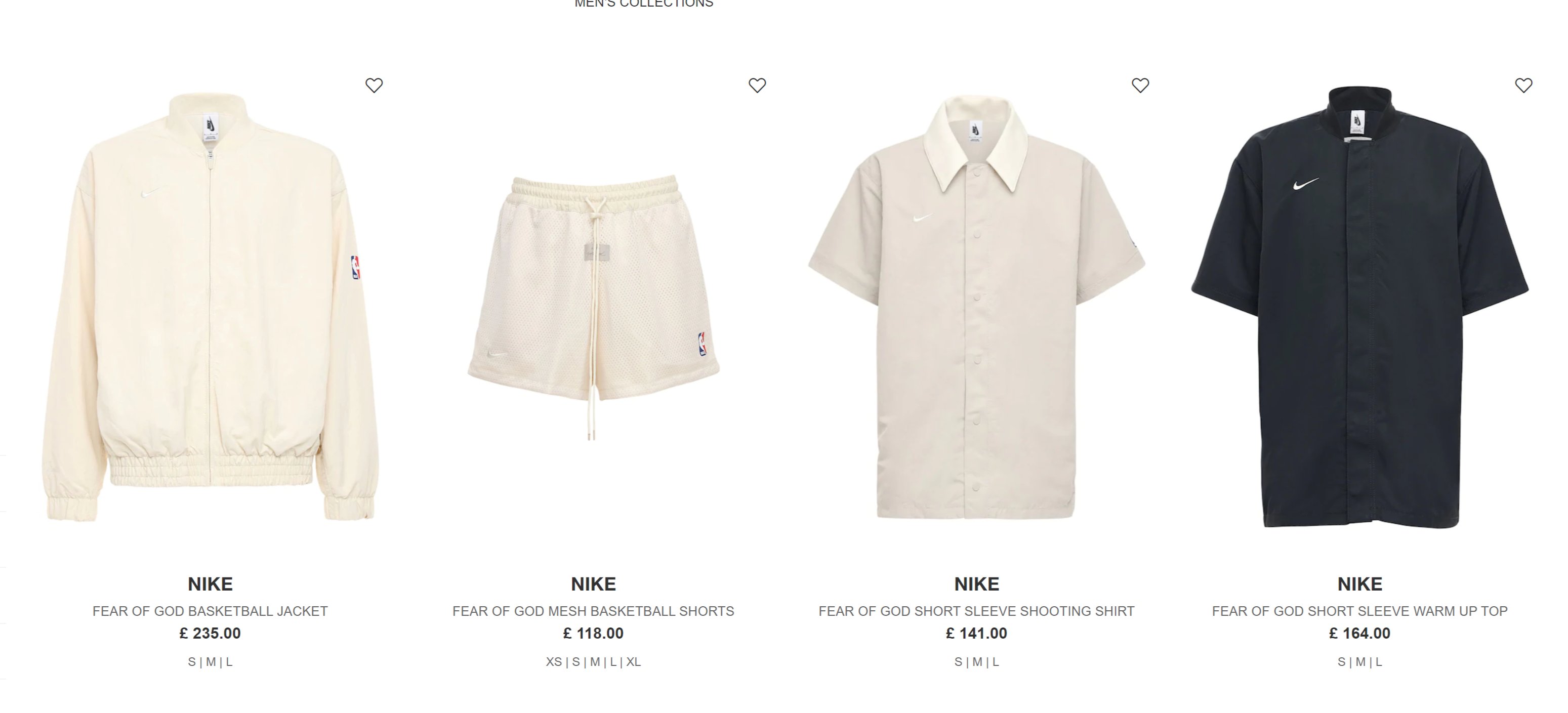 Fear of god x nike apparel deals