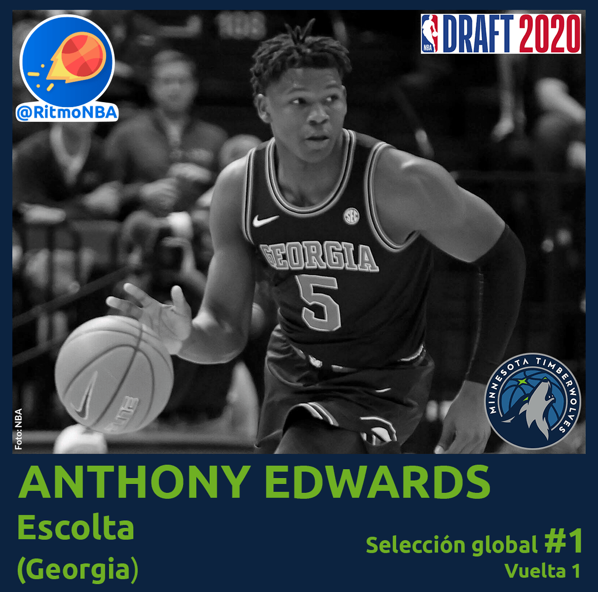 RitmoNba's tweet photo. ¡Arrancó el Draft de la NBA!

Este es el primer pick. https://t.co/97TNfOpbSb