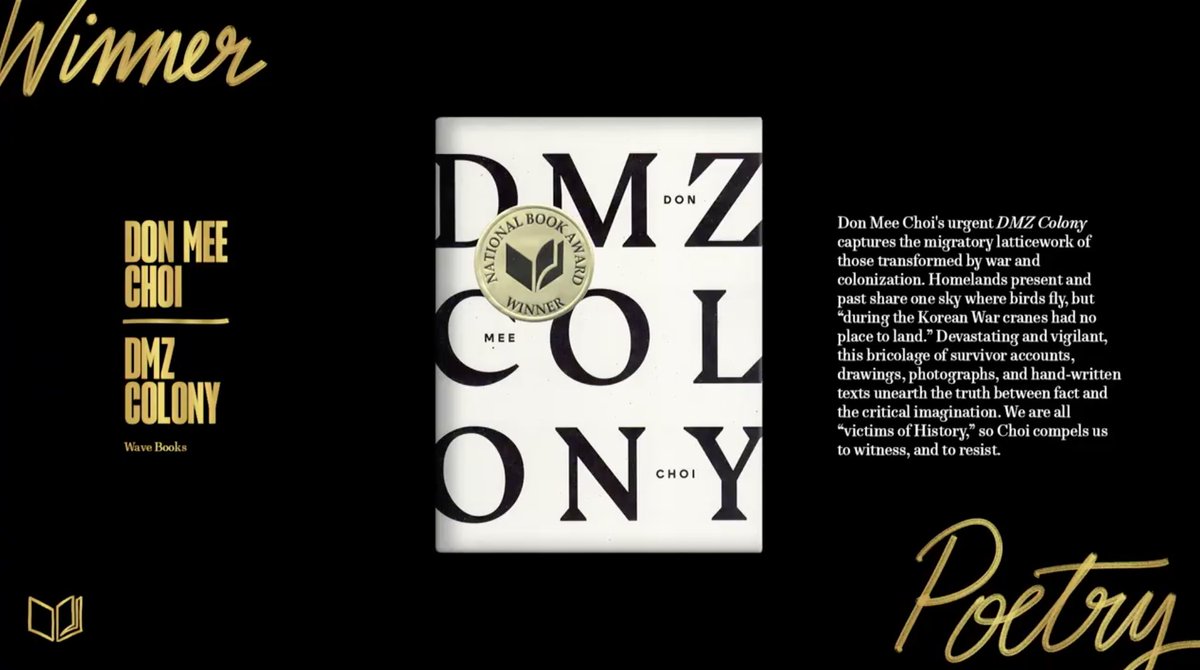 poetswritersinc's tweet photo. Congratulations @DonMeeChoi, the winner of this year's National Book Award for Poetry! #NBAwards https://t.co/rJlUfqrnpJ