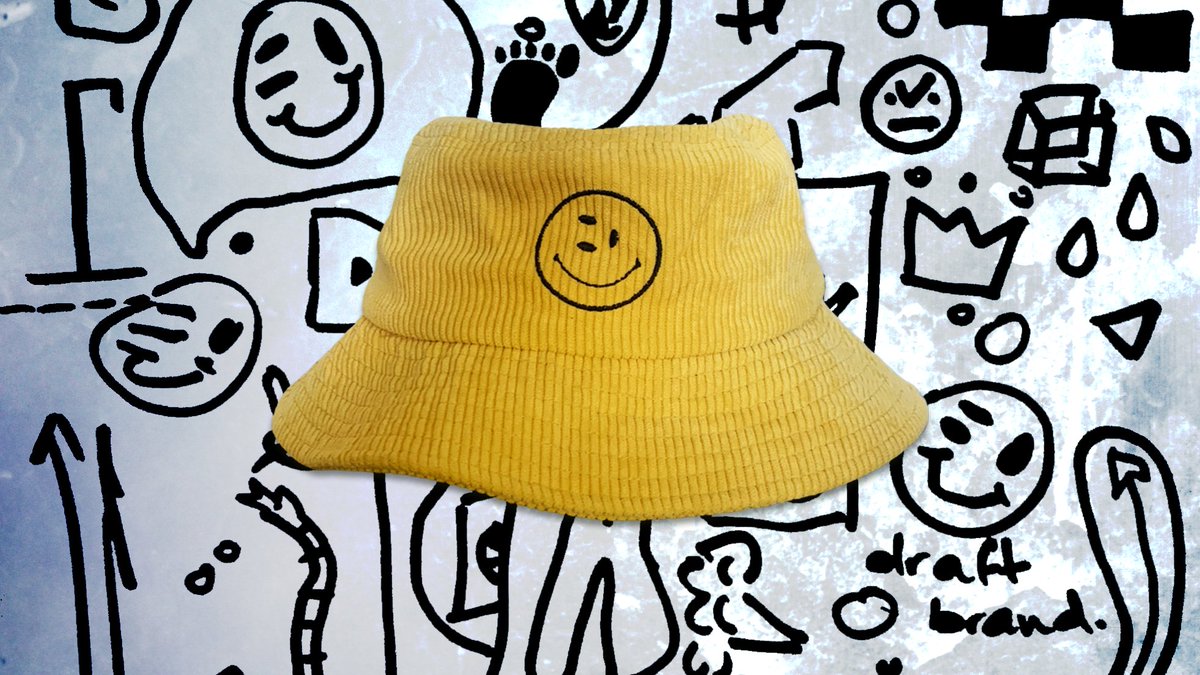 draftmerrick's tweet image. smiley face bucket hats available now on the webstore. you know the deal.

draft.company/collections/ne…
