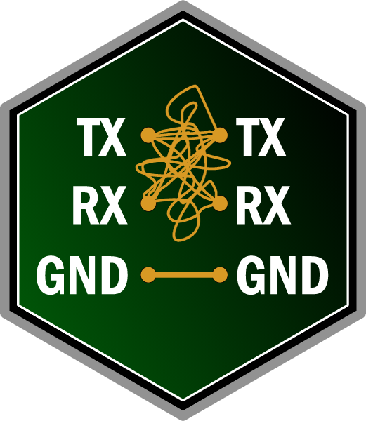 ShawnHymel's tweet photo. New #failbadge from @bikerglen! He colored the Tx/Rx fail, since it's proving to be popular π https://t.co/555NgRSb2y