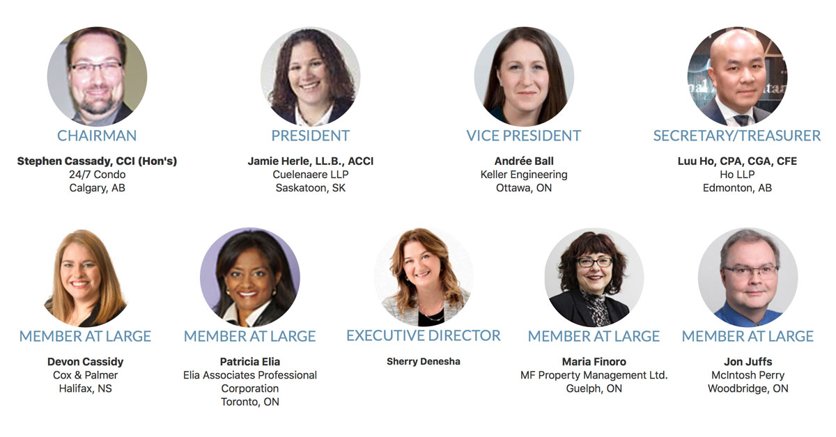 CCINational's tweet photo. Congratulations to our 2020-2021 Board of Directors. Their commitment and enthusiasm help to ensure the continued success of the Canadian Condominium Institute. https://t.co/6zcW0E6ny1 https://t.co/cMPR3iDGPT