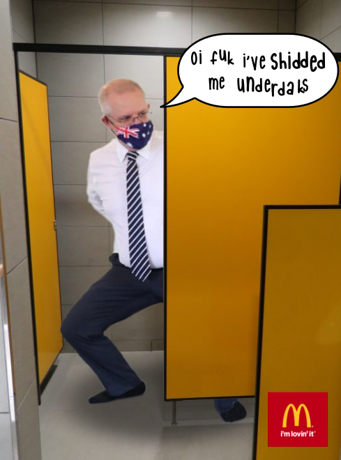 captainflux's tweet photo. Did Scott Morrison shit himself in the Engadine Macca's again? #SignsPointToYes https://t.co/Oa3CgZoxBV