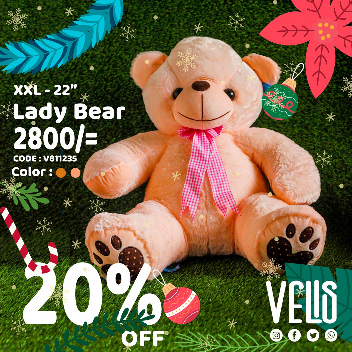 Velisteddy's tweet photo. 🧸Velis Christmas Collection 🎅 | 10% To 30% OFF
Give a gift to your beloved ones, Flat 10 To 30%OFF on Selected Categories.
Now Available for cash on delivery! Message our page. https://t.co/KA3Habi9fl