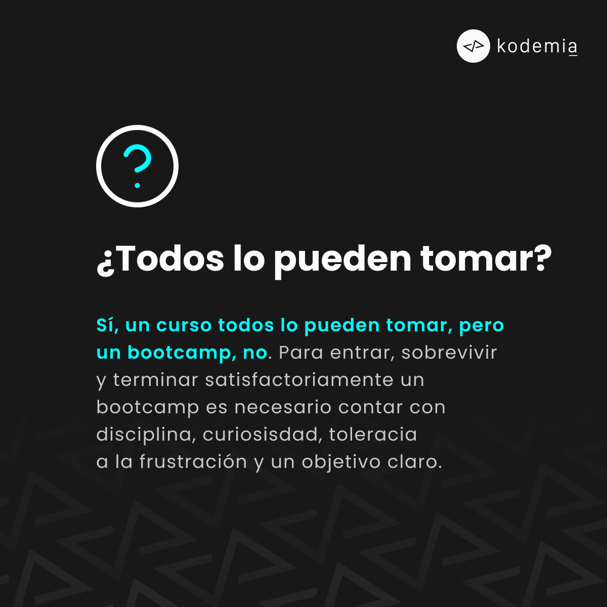kodemiamx's tweet image. ¿Quieres #aprenderaprogramar o mejorar tus conocimientos? ✔️
👨💻¿Todavía no te decides entre un curso o un #Bootcamp? 
Conoce las 4 principales diferencias entre un #cursodeprogramación y un bootcamp 👇
#Kodemia #codingbootcamp